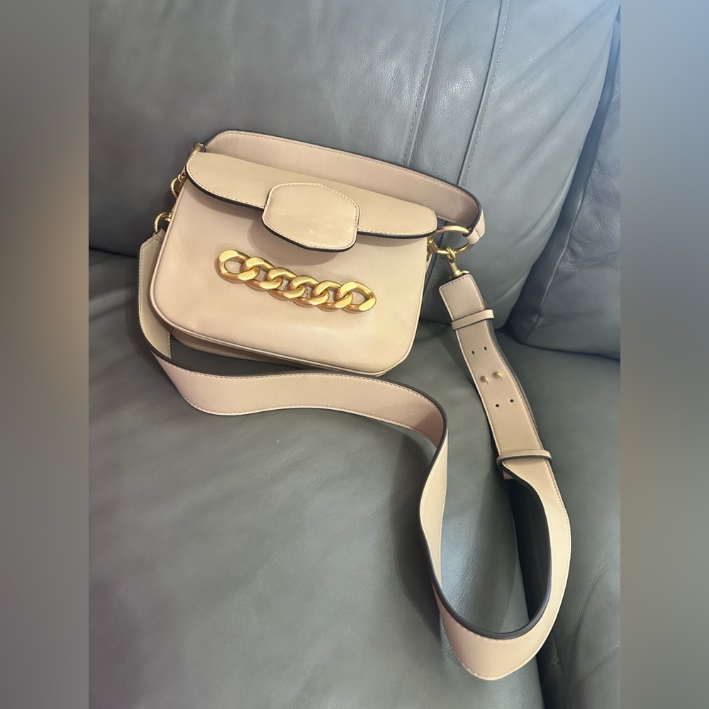 Tory Burch Cream and Gold Chain Bag